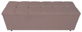 Calçadeira Estofada Manchester 195 cm King Size Linho Rosê - ADJ Decor