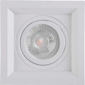 Plafon De Embutir Alumínio 13,8x13,8cm Recuado Ii - BRANCO