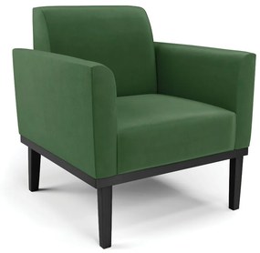 Poltrona Decorativa Isabella Pés Fixo em Madeira Preto Suede Verde G19 - Gran Belo