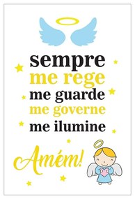 Quadro Placa Decorativa Infantil Anjinho 29,5x 19,5 cm - D'Rossi