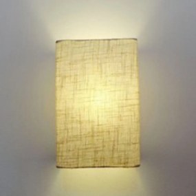 Arandela Retangular Retro Md-2029 Cúpula em Tecido 18x10x30cm Rustico Bege - Bivolt