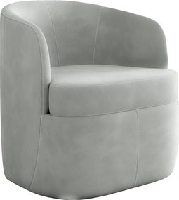 Poltrona Decorativa Design Moderno Bel Sala de Estar Base Giratória Veludo Cinza G33 - Gran Belo