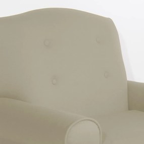 Poltrona da Vovó Lucy Decorativa Luxo Suede Bege