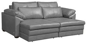 Sofá Decorativo Piece Bipartido Retrátil Sala de Estar 175cm Couro Cinza G58 - Gran Belo