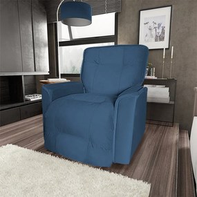Poltrona do Papai Reclinável Orion Suede Azul Marinho - Sheep Estofados - Azul escuro