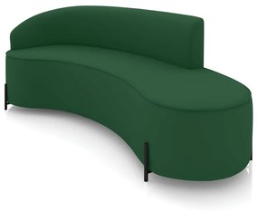 Sofá 4 Lugares Orgânico 220cm Pé Ferro Preto Morgan Veludo - Verde - Marsala
