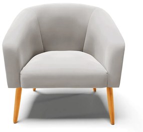 Poltrona Decorativa Pé Palito Castanho Stella Veludo D03 - D'Rossi - Cinza