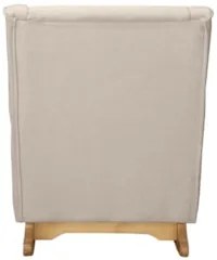 Poltrona Amamentação Base Madeira Balanço Vick Linho Bege F03 - Mpozen