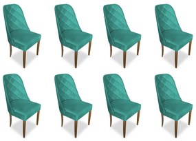 kit com 8 Cadeiras de Jantar Dublin Suede Azul Tiffany