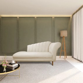 Divã Recife Suede 165 cm Pés Chanfrado Castanho - D'Rossi - Bege