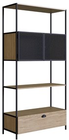 Estante 01 Porta New 180 cm Hanover e Preto - D'Rossi
