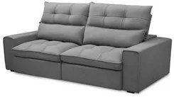 Sofá Retrátil Reclinável 3 Lugares 230cm Damy F05 Veludo Cinza - Mpoze