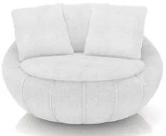 Poltrona Decorativa Redonda Giratória com Almofadas Saphire Z32 Boucle