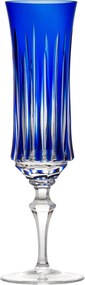 Taça de Cristal Flauta Lapidado p/ Champagne 195ml - Azul Escuro - 66  Azul Escuro - 66