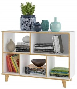 Estante 5 Nichos Linha Oslo Be66 - Branco/pinus
