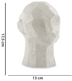 Escultura Decorativa "Rosto" Em Poliresina Off White 17,5x13 Cm  - D'Rossi