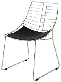 Cadeira Brigite Assento Dunas Preto com Base Cromada - 46694 Sun House