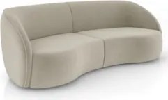 Sofá 3 Lugares Orgânico 240cm e Poltrona Zion M22 Veludo Bege - Mpozen