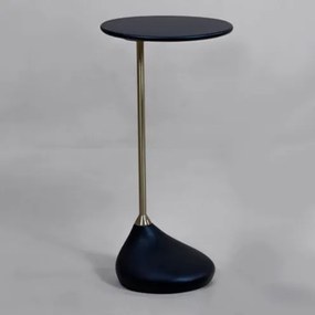 Mesa Apoio Nômade Alta Tampo Ebanizada Haste Gold - 78097 Sun House