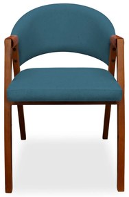 Poltrona Decorativa Suellen Linho Azul