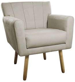 Poltrona Laura Pés Palito Linho - ADJ Decor