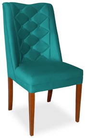 Kit 6 Cadeiras de Jantar Micheli Suede Azul Tiffany