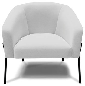 Poltrona Decorativa Pé de Ferro Preto Stella Linho D03 - D'Rossi - A05 Cinza