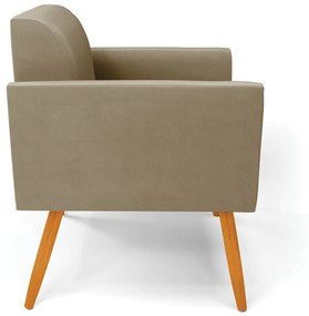 Kit 2 Poltronas Pés Palito Castanho Marisa Suede D03 - DRossi - Marrom Rato