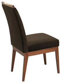 Cadeira Decorativa Leticia Aveludado Marrom - Rimac