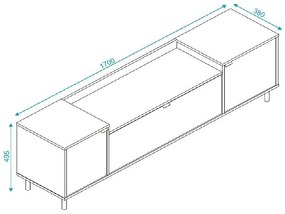 Rack Home Para TV 40" 170cm Preto Castanho