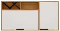 Armário de Cozinha Aéreo 120cm Nala Freijó UV/Off Acetinado Z44 - Mpoz