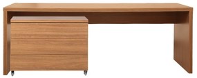 Conjunto Bancada Contemporânea Louro Freijó/Branco -1,80m + Módulo Contemporâneo 3 gavetas Louro Freijó - 85cm