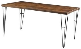 Mesa Jantar Bronx Mad Rustic Brown Base Aco Grafite 160cm - 38980 Sun House