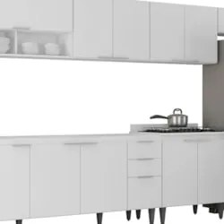 Armário de Cozinha CP06 Para Pia 180cm Pérola Z34 Branco    - Mpozenat