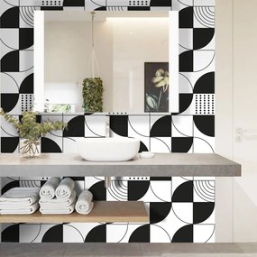 Papel de Parede Formas Geométricas Preta e Branca