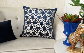 Capa Almofada Corte a Laser Provence Spin Azul 50x50cm