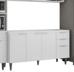 Armário de Cozinha CP04 Para Pia 150cm Pérola Z34 Branco    - Mpozenat