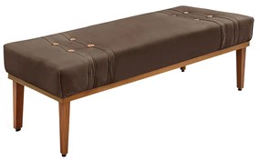 Divã Recamier Banco Base Madeira para Quarto Gênova 195cm Veludo S04 - D'Rossi - Marrom