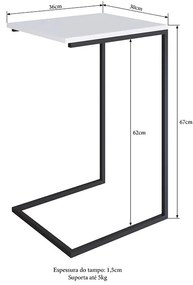 Mesinha Mesa Lateral Auxiliar Estilo Industrial 30x36cm Cuba