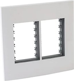 Placa 4X4 Plastico Branco 6 Modulos Com Suporte Inova Pro