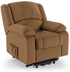 Poltrona do Papai Reclinável Melim Elevação Lift Elétrico PU FH1 - D'Rossi - Caramelo