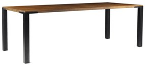 Mesa Sala de Jantar Cozinha Bladel 160cm Grafite Madeira Maciça Rustic Brown G54 - Gran Belo