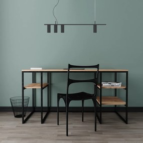 Pendente Retângular 100X5,5X18,5Cm Tubo Assimetrico Alumínio 4Xmr16 -... (CHAMPANHE)