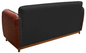 Sofá 3 Lugares Liverpool 1,90 m Compose Corino Ocre/Preto - Decorar Estofados