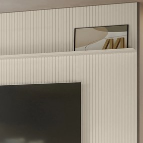 Painel TV 75 Pol 238cm Ripado para Sala Kalven Off White M20 - D'Rossi