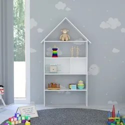 Estante Casinha Infantil Organizadora 4 Prateleiras Candy L03 Branco -