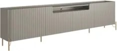 Rack TV 75 Pol 220cm 4 Portas Brise Blen Grigio/Dourado I06 - Mpozenat