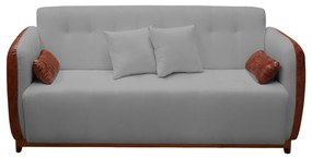 Sofá 3 Lugares Liverpool 1,90 m Compose Corino Ocre/Cinza Grafite - Decorar Estofados