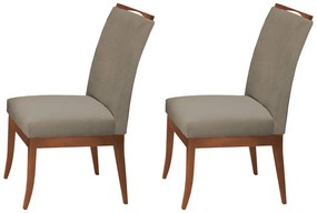 Conjunto 2 Cadeiras Sala de Jantar Lana Aveludado Cappuccino