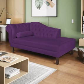 Recamier Diana 185cm Lado Direito Suede Roxo - ADJ Decor